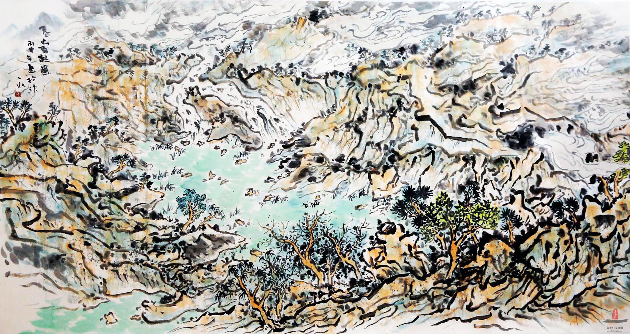 王一水山水《春山》